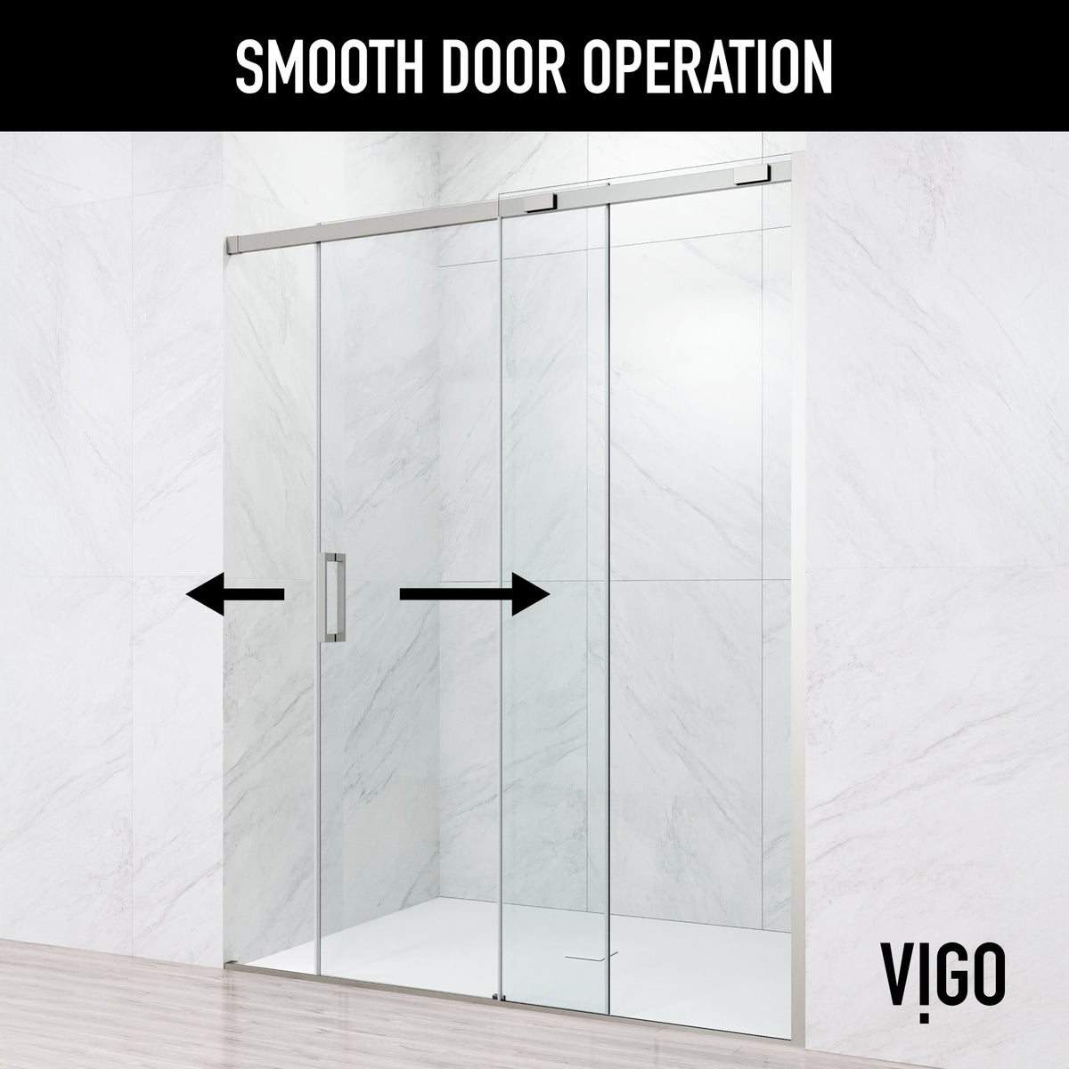 Amada 60 in. W x 74 in. H Sliding Shower Door and Meridian 4-Piece Bath Hardware Set in Brushed Nickel