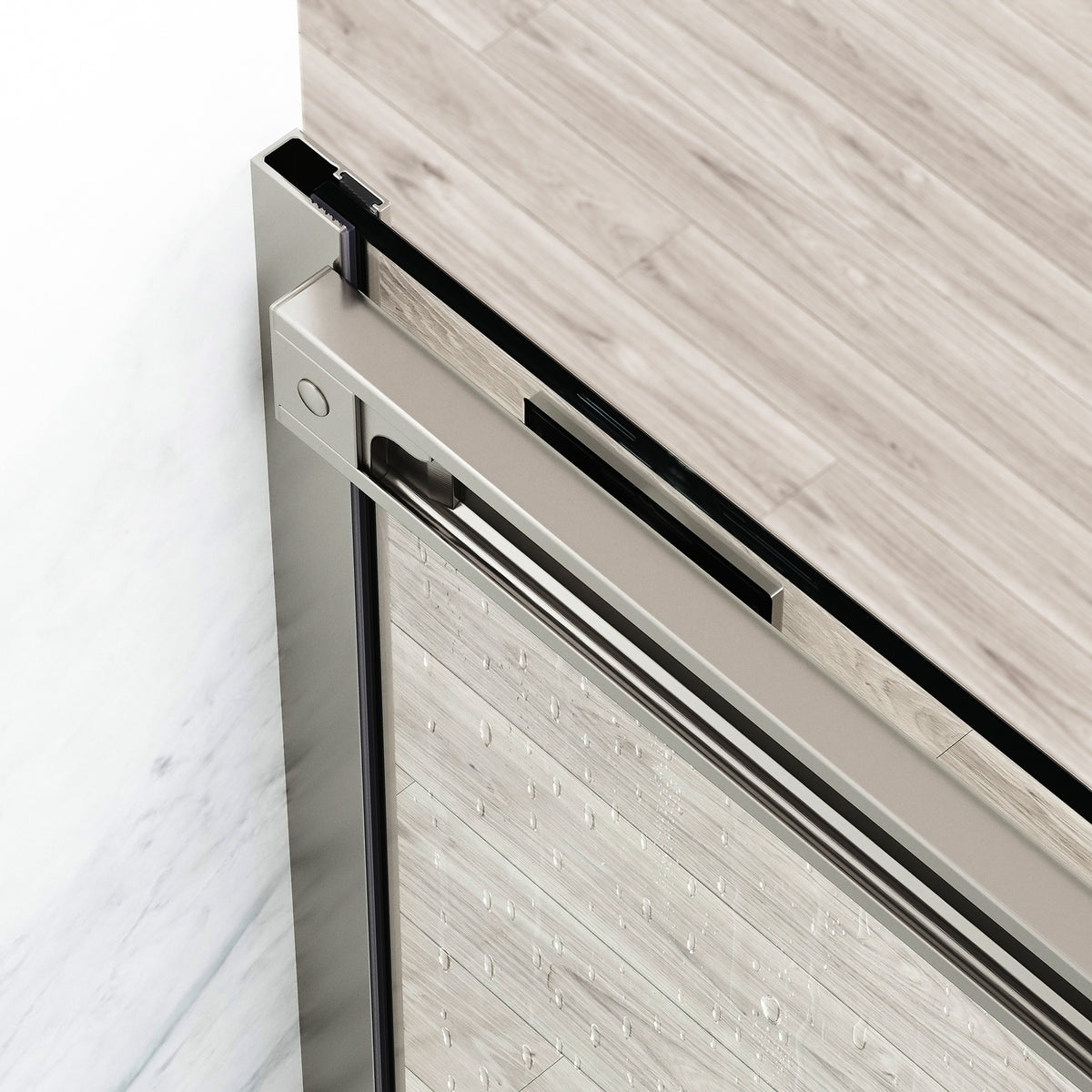 60 in. W x 74 in. H Sliding Shower Door in Brushed Nickel with 1/4 in. Clear Glass and Elan 36 in. Linear Shower Drain