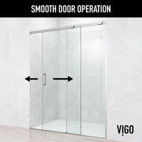60 in. W x 74 in. H Sliding Shower Door in Brushed Nickel with 1/4 in. Clear Glass and Elan 36 in. Linear Shower Drain