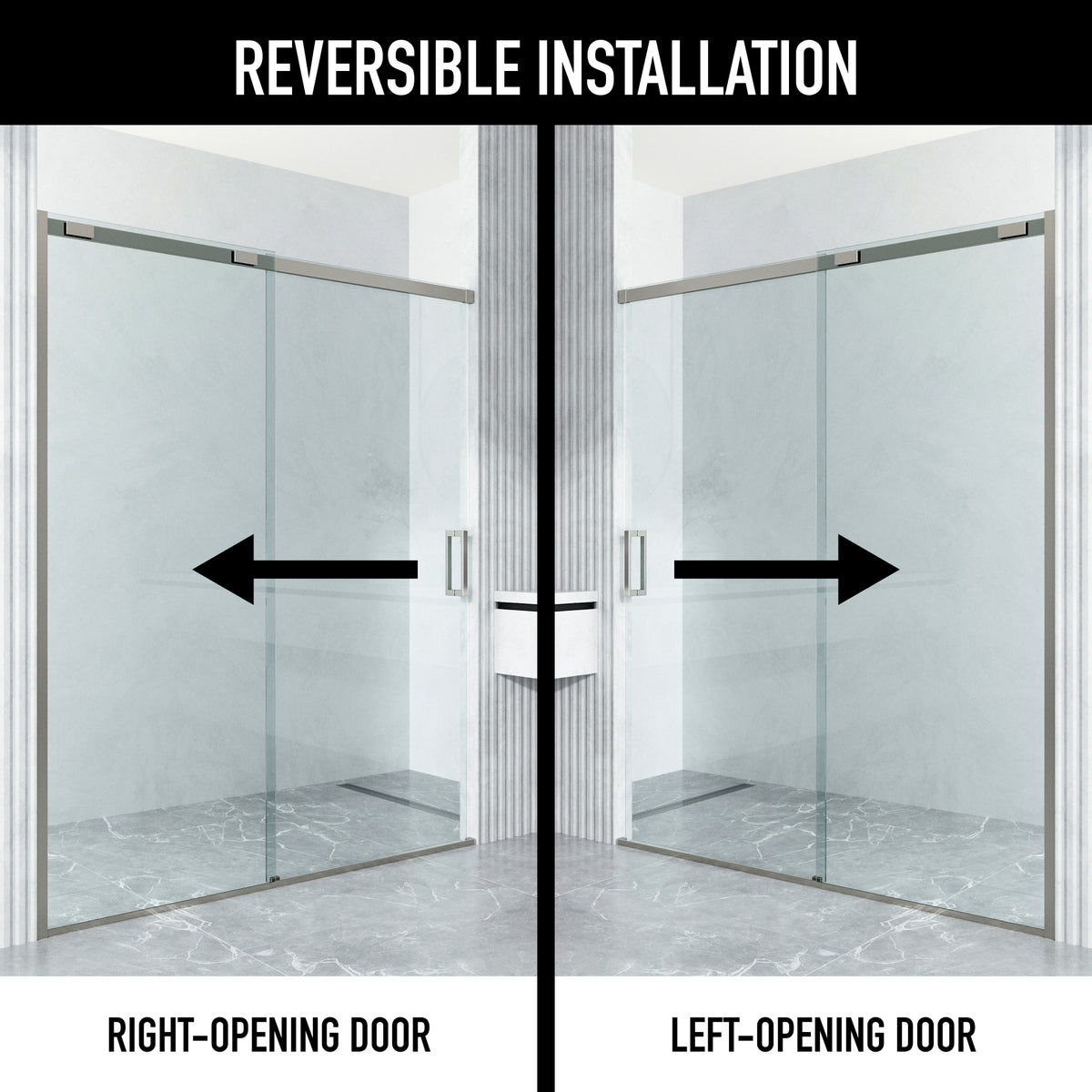 60 in. W x 74 in. H Sliding Shower Door in Brushed Nickel with 1/4 in. Clear Glass and Elan 36 in. Linear Shower Drain