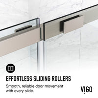 60 in. W x 74 in. H Sliding Shower Door in Brushed Nickel with 1/4 in. Clear Glass and Elan 36 in. Linear Shower Drain