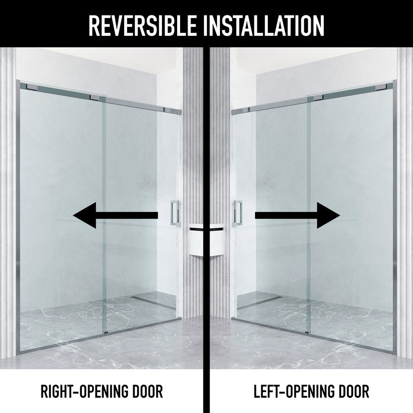 Amada 60 in. W x 74 in. H Sliding Shower Door and Elan 24 in. Linear Shower Drain in Chrome