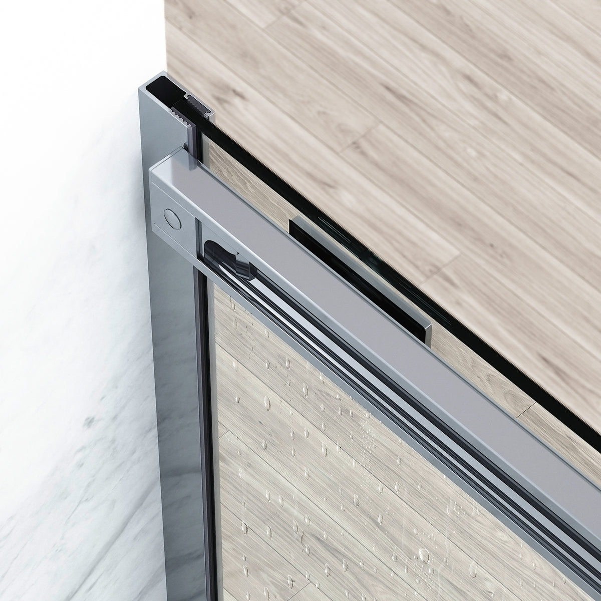 Amada 60 in. W x 74 in. H Sliding Shower Door and Satro 3-Piece Bath Hardware Set in Chrome