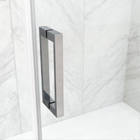 Amada 60 in. W x 74 in. H Sliding Shower Door and Meridian 4-Piece Bath Hardware Set in Chrome