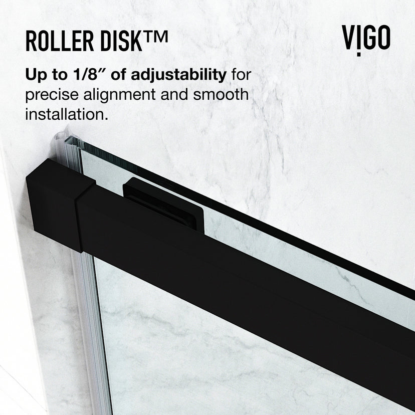 Amada 60 in. W x 74 in. H Sliding Shower Door and Elan 24 in. Linear Shower Drain in Matte Black