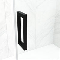 Amada 60 in. W x 74 in. H Sliding Shower Door and Elan 24 in. Linear Shower Drain in Matte Black