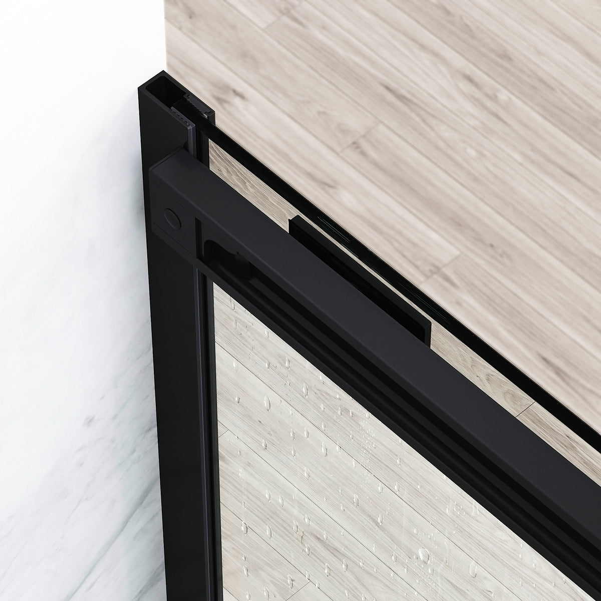 Amada 60 in. W x 74 in. H Sliding Shower Door and Elan 24 in. Linear Shower Drain in Matte Black