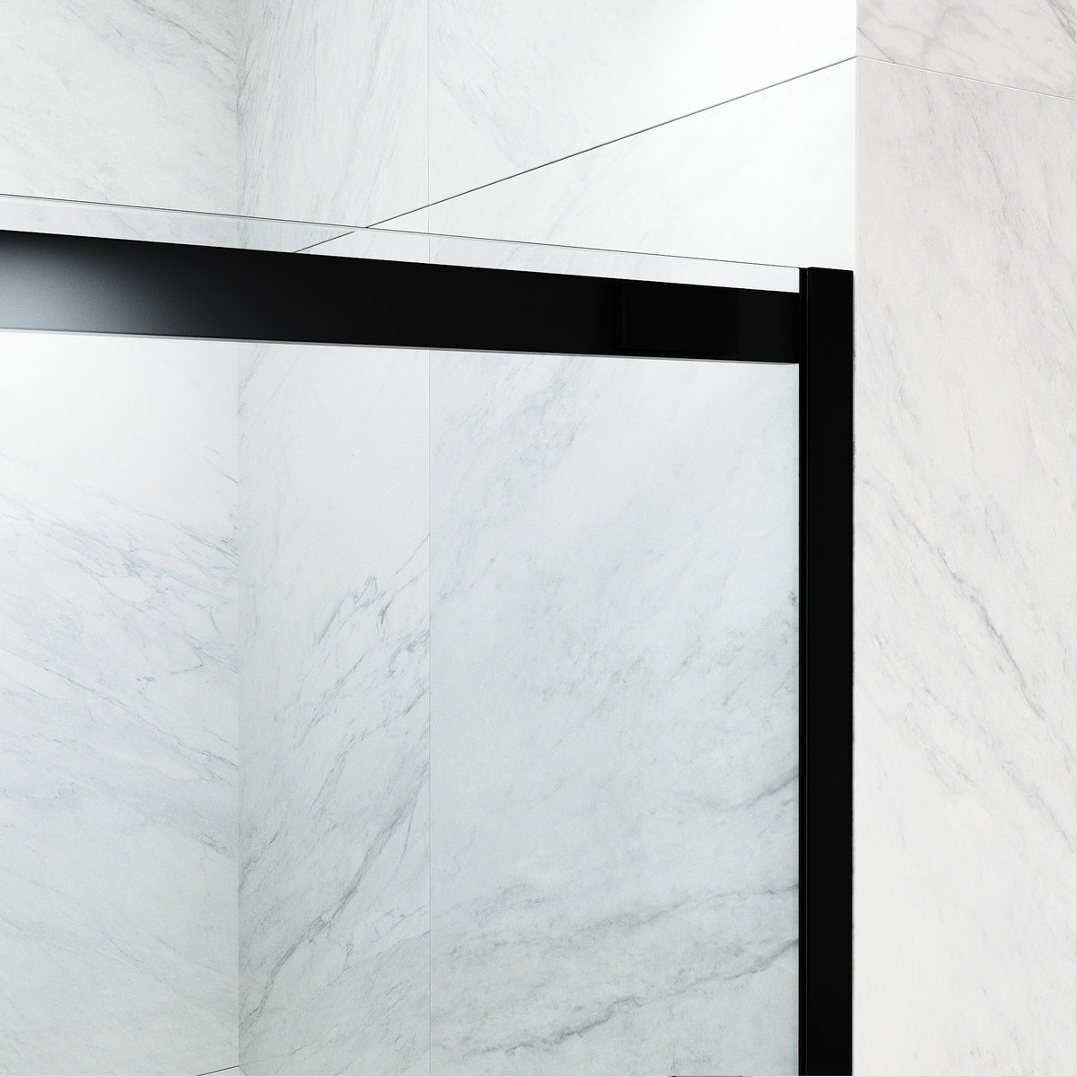 Amada 60 in. W x 74 in. H Sliding Shower Door and Elan 24 in. Linear Shower Drain in Matte Black