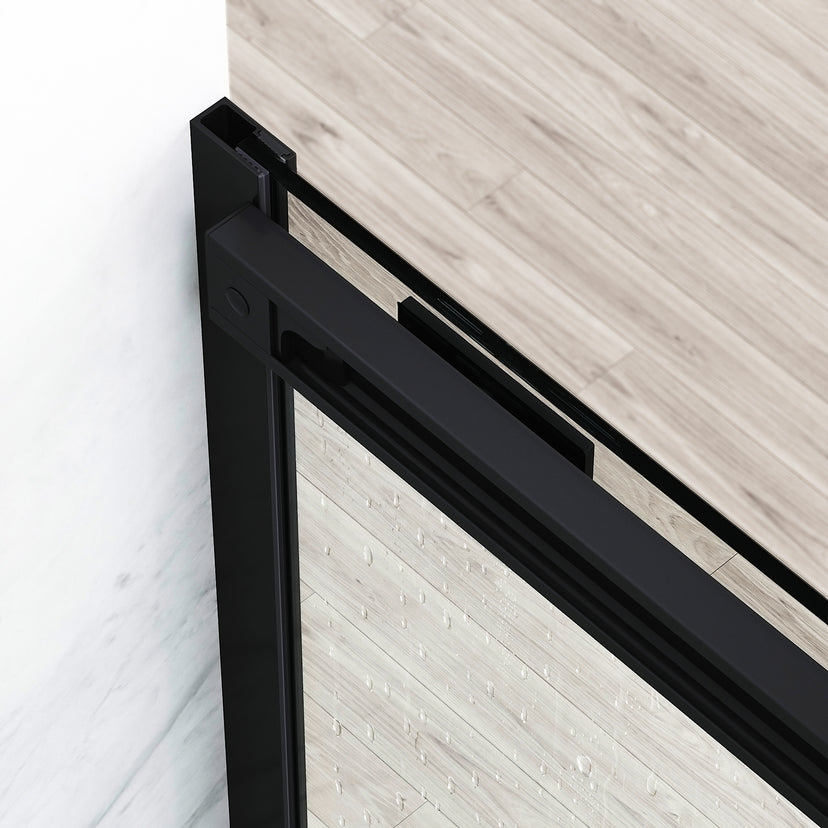 60 in. W x 74 in. H Sliding Shower Door in Matte Black with 1/4 in. Clear Glass and Elan 36 in. Linear Shower Drain