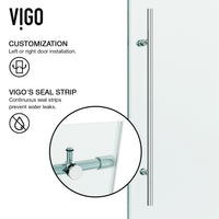 Elan E-Class 56 to 60 in. W x 66 in. H Frameless Sliding Tub Door and Satro 3-Piece Bath Hardware Set in Chrome