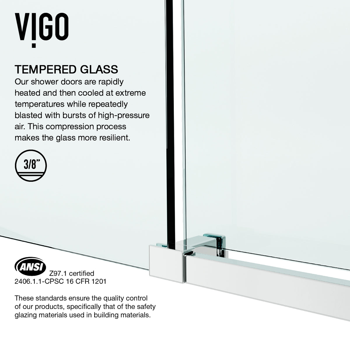 Elan E-Class 56 to 60 in. W x 66 in. H Frameless Sliding Tub Door and Satro 3-Piece Bath Hardware Set in Chrome