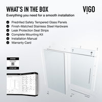 Elan E-Class 56-60 in. W x 66 in. H Frameless Sliding Tub Door in Chrome with 3/8 in. (10mm) Clear Glass and Arden 3-Piece Bath Hardware Set