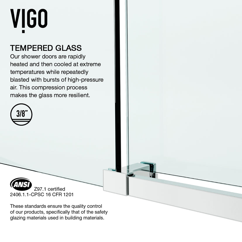 Elan E-Class 68 to 72 in. W x 76 in. H Frameless Sliding Shower Door and Satro 3-Piece Bath Hardware Set in Chrome