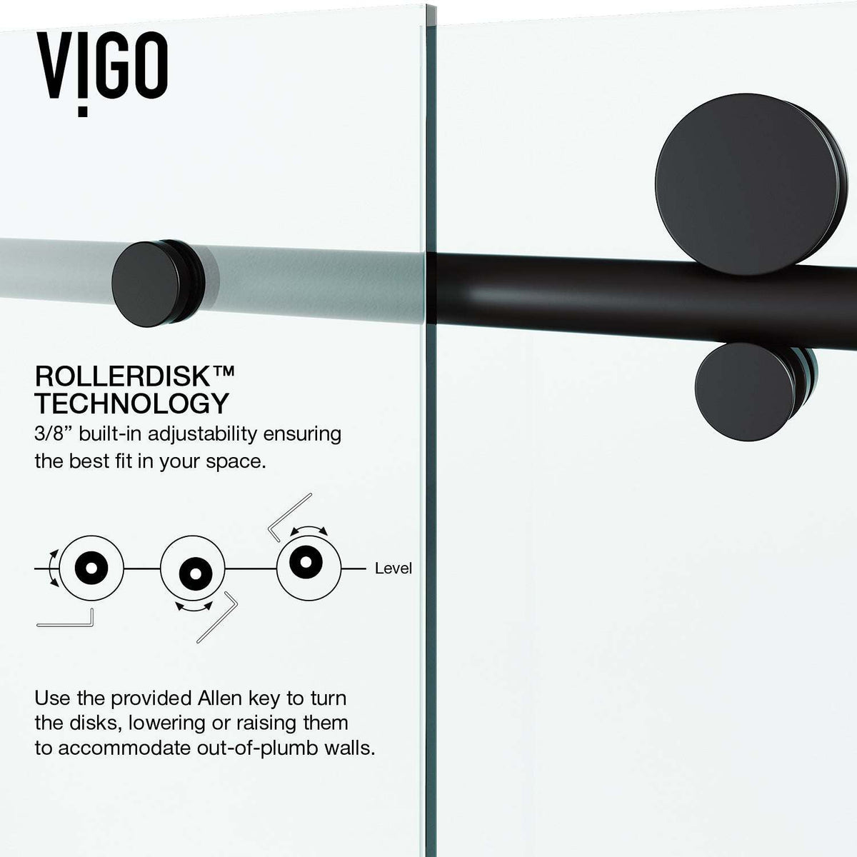 Frameless shower door matte black finish, reversible door installation, clear glass