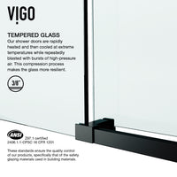 Elan E-Class 44 to 48 in. W x 76 in. H Frameless Sliding Shower Door and Elan 24 in. Linear Shower Drain in Matte Black