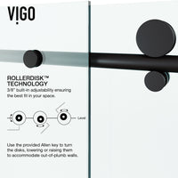 Elan E-Class 48 to 52 in. W x 76 in. H Frameless Sliding Shower Door and Meridian 4-Piece Bath Hardware Set in Matte Black