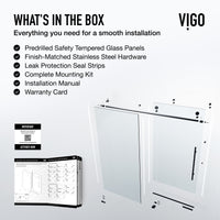 Elan E-Class 56-60 in. W x 66 in. H Frameless Sliding Tub Door in Matte Black with 3/8 in. (10mm) Clear Glass and Cass 4-Piece Bath Hardware Set