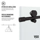 Left-side installation tub door, matte black, fluted glass, frameless, sliding, 66 in. tall
