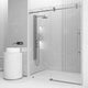 Stainless steel frameless sliding shower door with clear tempered glass, 56-60 in. width