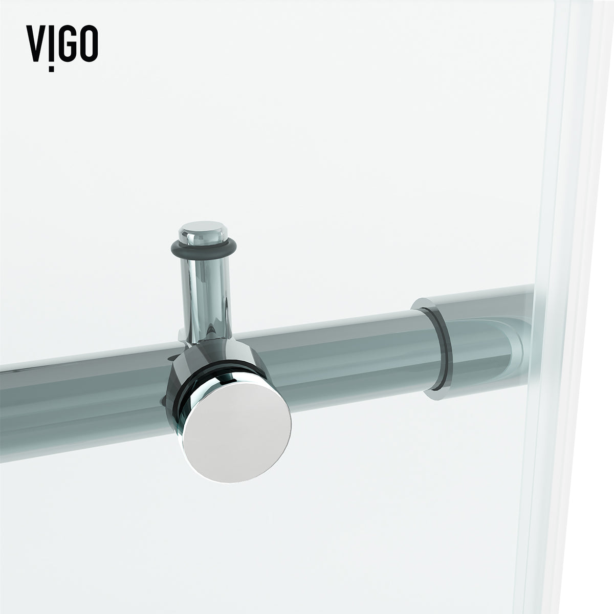 Elan Hart 56 to 60 in. W x 76 in. H Frameless Sliding Shower Door and Meridian 4-Piece Bath Hardware Set in Chrome