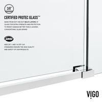Elan Hart 56 to 60 in. W x 76 in. H Frameless Sliding Shower Door and Meridian 4-Piece Bath Hardware Set in Chrome