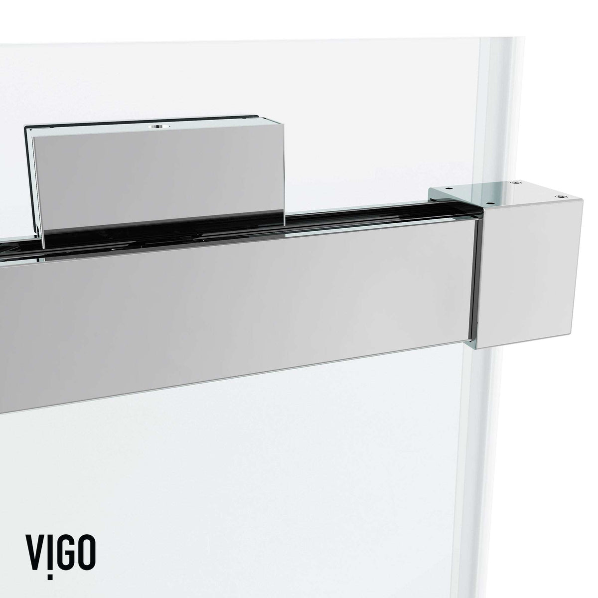 Sliding tub door with clear tempered glass, chrome frame, adjustable width 56 to 60 inches