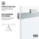 Stainless steel hardware on chrome frameless shower door, 76 in. height, sliding design