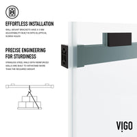 Houston 56-60 in. W x 66 in. H Frameless Sliding Tub Door in Matte Black with 3/8 in. (10mm) Clear Glass and Meridian 4-Piece Bath Hardware Set