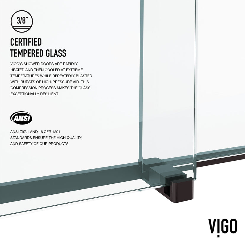 Houston 56-60 in. W x 66 in. H Frameless Sliding Tub Door in Matte Black with 3/8 in. (10mm) Clear Glass and Cass 3-Piece Bath Hardware Set