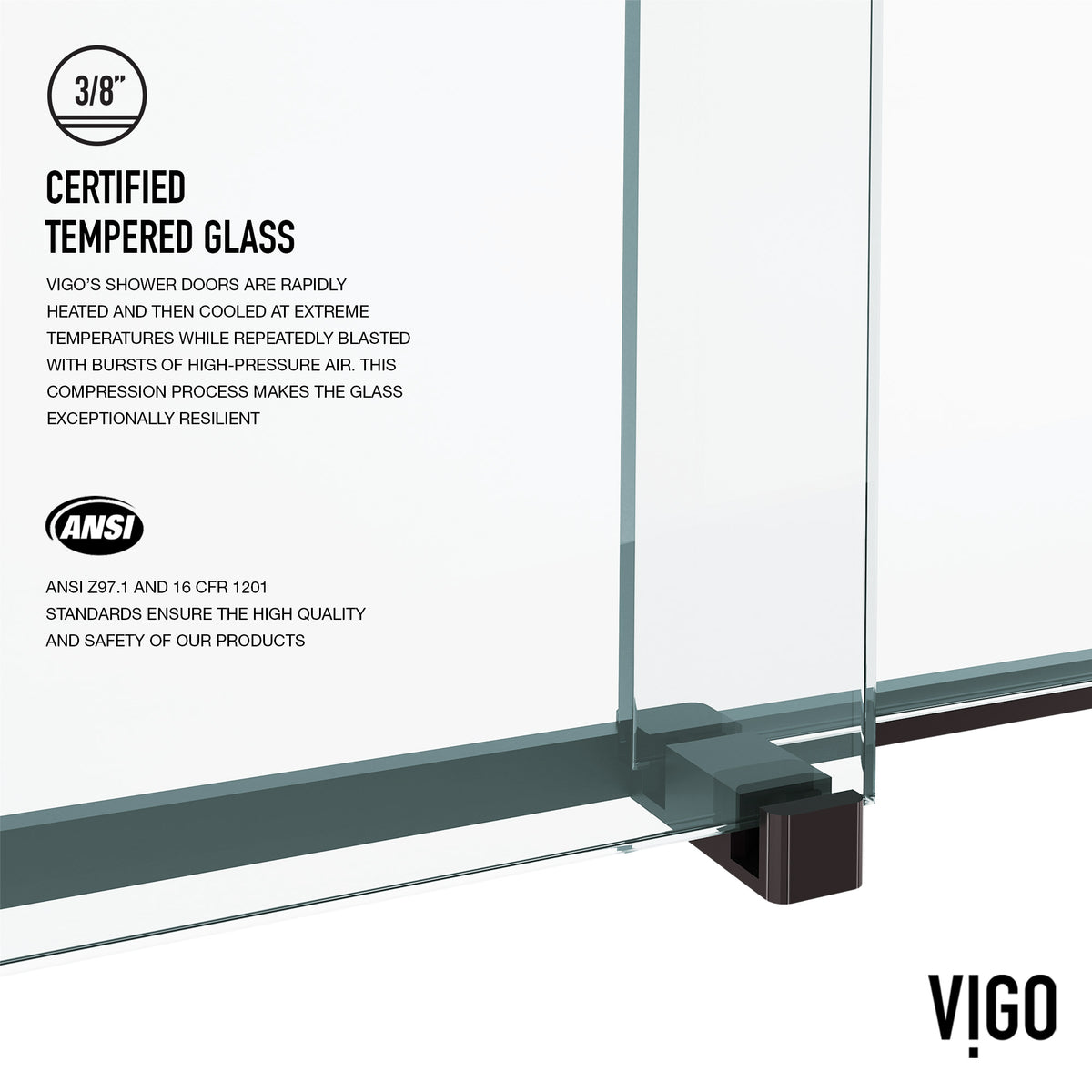 Houston 56-60 in. W x 66 in. H Frameless Sliding Tub Door in Matte Black with 3/8 in. (10mm) Clear Glass and Cass 4-Piece Bath Hardware Set