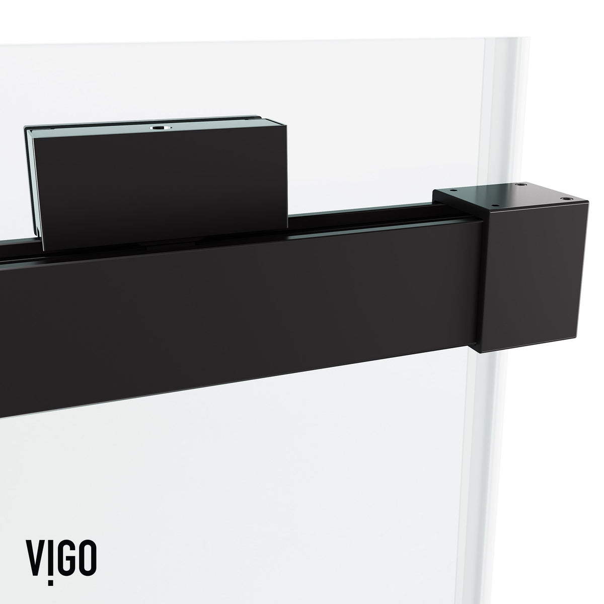 Houston 56-60 in. W x 66 in. H Frameless Sliding Tub Door in Matte Black with 3/8 in. (10mm) Clear Glass and Cass 4-Piece Bath Hardware Set