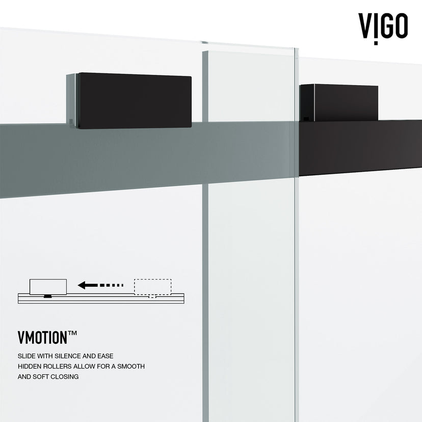 Houston 56-60 in. W x 66 in. H Frameless Sliding Tub Door in Matte Black with 3/8 in. (10mm) Clear Glass and Arden 3-Piece Bath Hardware Set