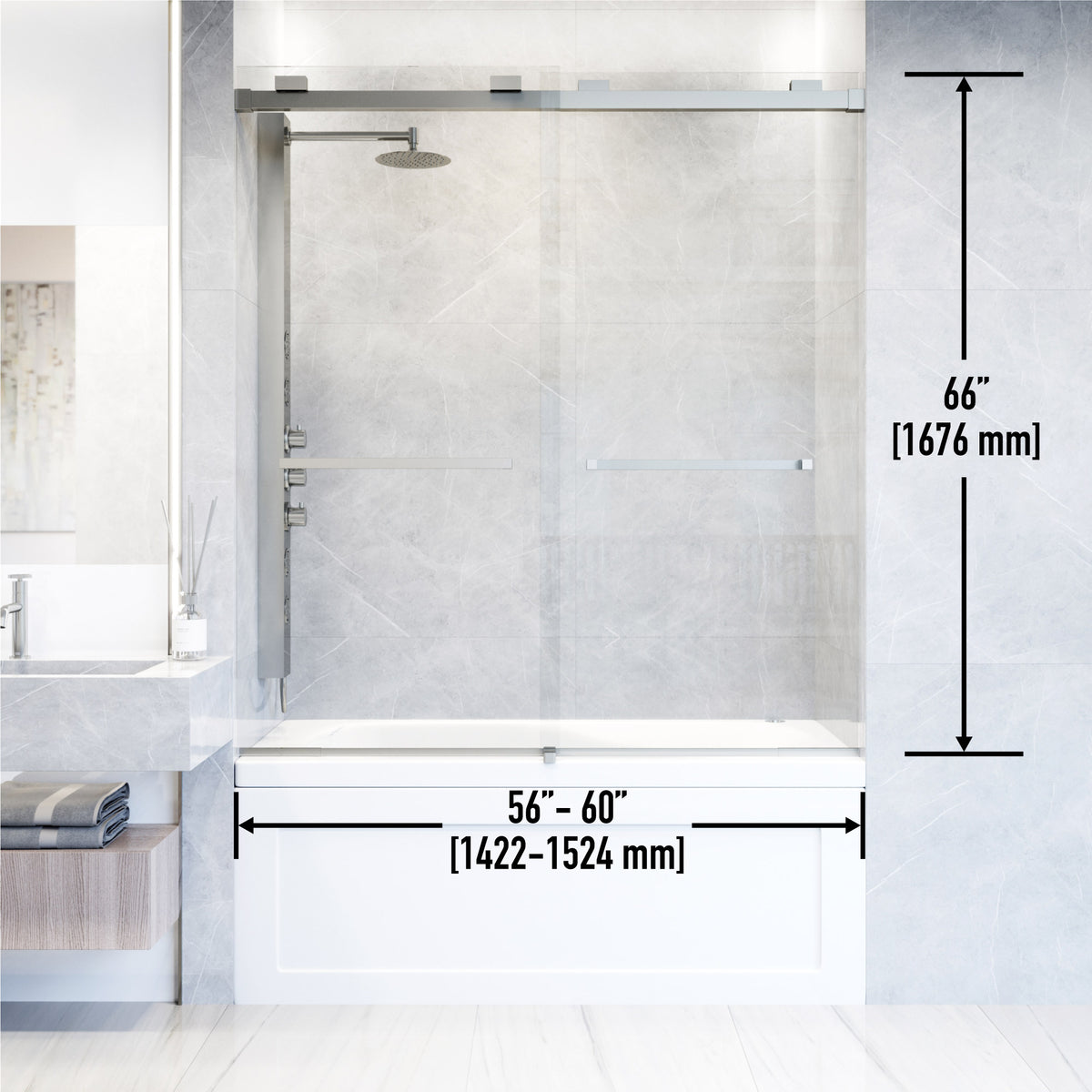 Houston VMotion™ Frameless Sliding Tub Door