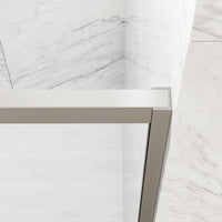 Paloma 56 to 60 in. W x 74 in. H Semi-Frameless Double-Sliding Shower Door and Satro 3-Piece Bath Hardware Set in Brushed Nickel