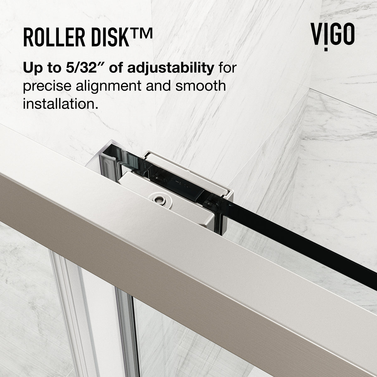 Paloma 56 to 60 in. W x 74 in. H Semi-Frameless Double-Sliding Shower Door and Meridian 4-Piece Bath Hardware Set in Brushed Nickel