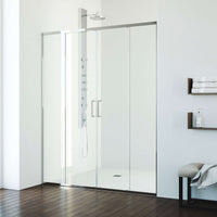 Paloma Center Opening Double Sliding Doors with Two Fixed Panels