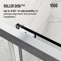 Paloma 56 to 60 in. W x 74 in. H Semi-Frameless Double-Sliding Shower Door and Satro 3-Piece Bath Hardware Set in Chrome