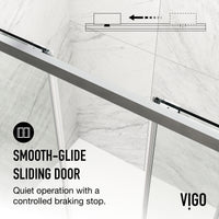 Paloma 56 to 60 in. W x 74 in. H Semi-Frameless Double-Sliding Shower Door and Satro 3-Piece Bath Hardware Set in Chrome