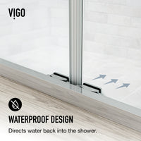 Paloma 56 to 60 in. W x 74 in. H Semi-Frameless Double-Sliding Shower Door and Meridian 4-Piece Bath Hardware Set in Chrome