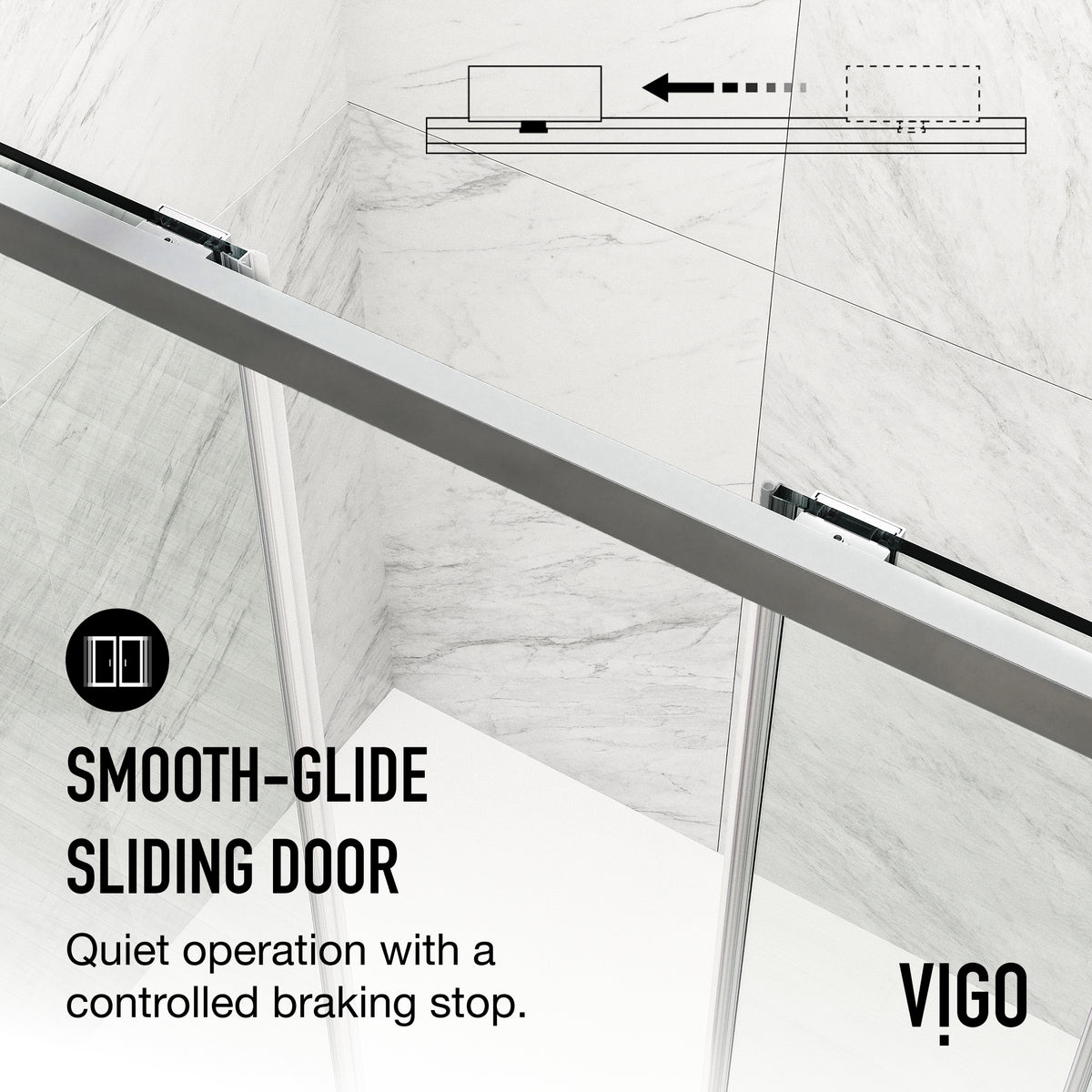 Paloma 56 to 60 in. W x 74 in. H Semi-Frameless Double-Sliding Shower Door and Meridian 4-Piece Bath Hardware Set in Chrome