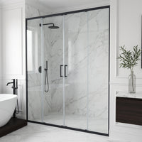 Paloma Center Opening Double Sliding Doors with Two Fixed Panels