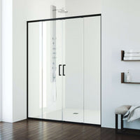 Paloma Center Opening Double Sliding Doors with Two Fixed Panels