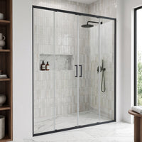 Paloma Center Opening Double Sliding Doors with Two Fixed Panels