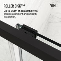 Paloma 56 to 60 in. W x 74 in. H Semi-Frameless Double-Sliding Shower Door and Elan 24 in. Linear Shower Drain in Matte Black