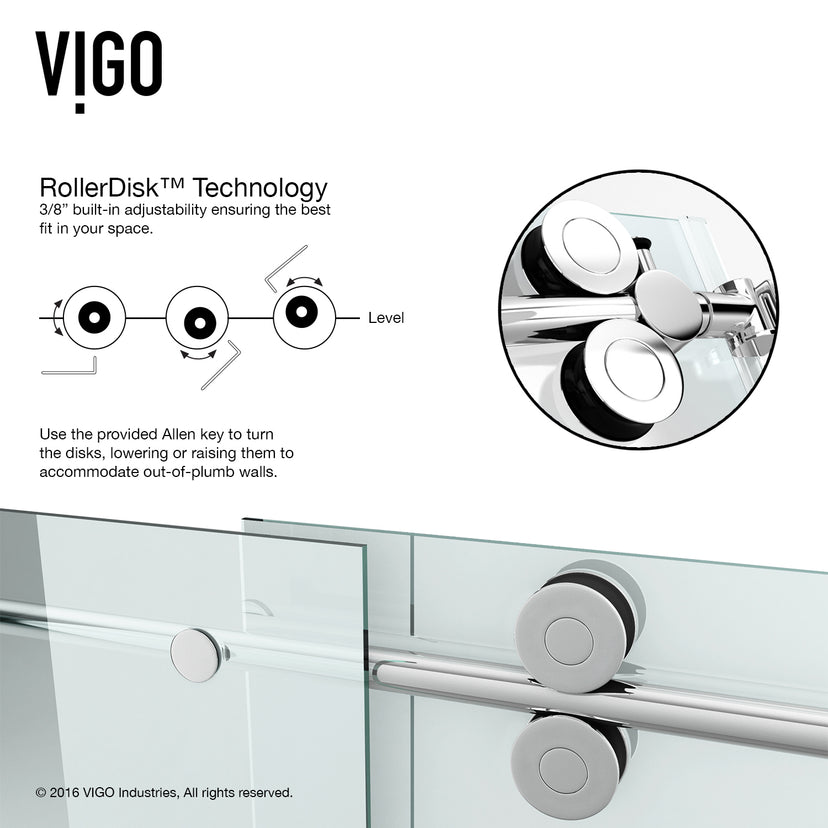 Elan 56-60 in. W x 66 in. H Frameless Sliding Tub Door in Chrome with 3/8 in. (10mm) Clear Glass and Cass 3-Piece Bath Hardware Set