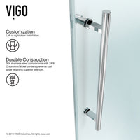 Elan 56-60 in. W x 66 in. H Frameless Sliding Tub Door in Chrome with 3/8 in. (10mm) Clear Glass and Cass 3-Piece Bath Hardware Set