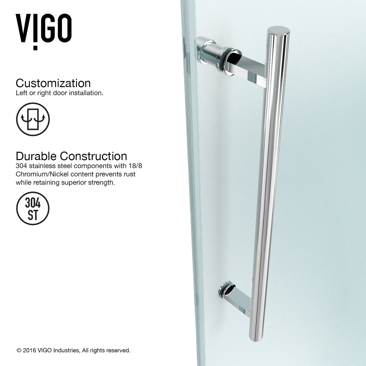Elan 56-60 in. W x 66 in. H Frameless Sliding Tub Door in Chrome with 3/8 in. (10mm) Clear Glass and Cass 3-Piece Bath Hardware Set