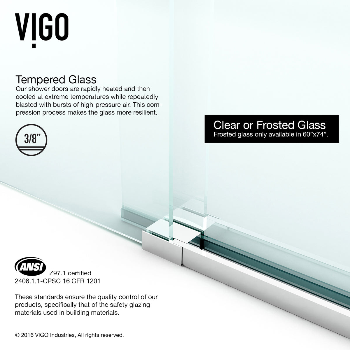Elan 56-60 in. W x 66 in. H Frameless Sliding Tub Door in Chrome with 3/8 in. (10mm) Clear Glass and Cass 4-Piece Bath Hardware Set