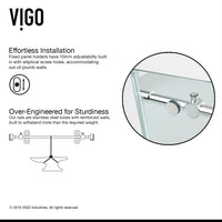 Elan 56-60 in. W x 66 in. H Frameless Sliding Tub Door in Chrome with 3/8 in. (10mm) Clear Glass and Cass 4-Piece Bath Hardware Set