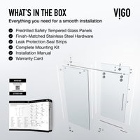 Elan 56-60 in. W x 66 in. H Frameless Sliding Tub Door in Chrome with 3/8 in. (10mm) Clear Glass and Arden 3-Piece Bath Hardware Set
